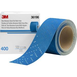 imageHookit 3M Blue Abrasive Sheet Roll Multihole 36196 400 275 in x 13 y