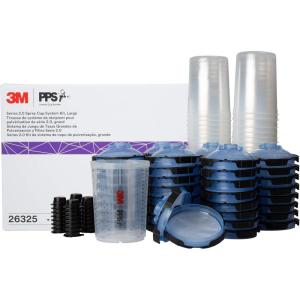 image3M PPS 20 Spray Gun Cup Lids and Liners Kit 26301 Standard 22 Ounces 125Micron Filter Use for Cars Furniture House and More 1 Paint Cup 50 Disposable Lids and Liners 32 Sealing Plugs28 oz Large