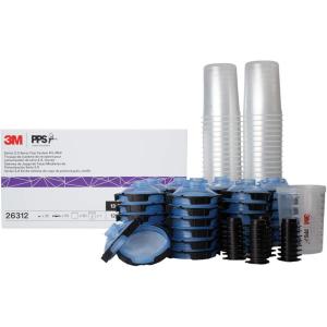 image3M PPS 20 Spray Gun Cup Lids and Liners Kit 26301 Standard 22 Ounces 125Micron Filter Use for Cars Furniture House and More 1 Paint Cup 50 Disposable Lids and Liners 32 Sealing Plugs135 oz Midi