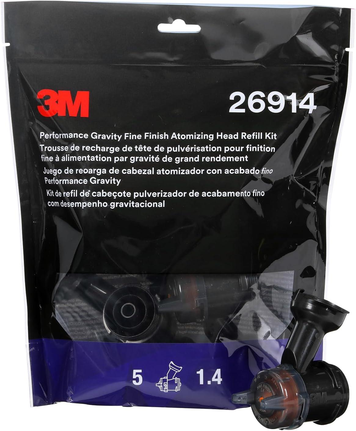 image3M Performance Gravity HVLP Atomizing Head Refill Kit 26714 Size 14 Orange for use Performance Spray Gun PPS 20 Paint Cups 5 PackFeed Type Fine Finish