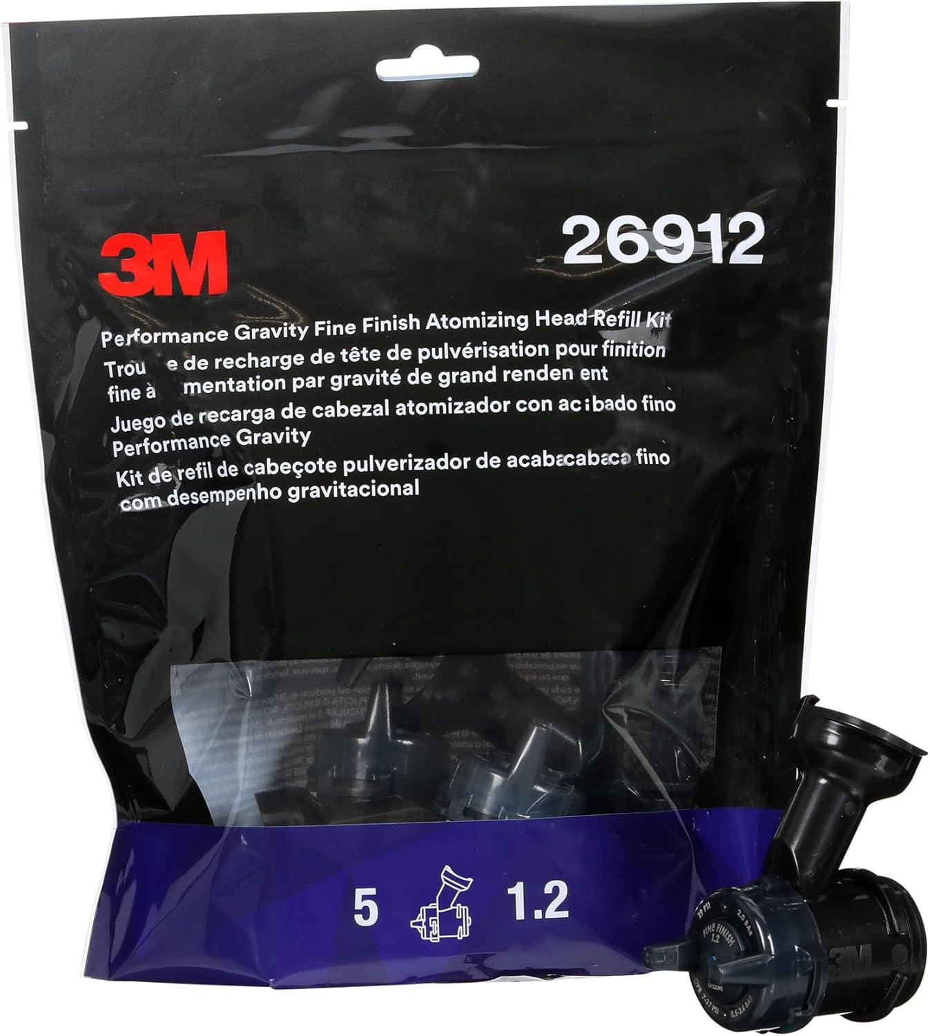 image3M Performance Gravity HVLP Atomizing Head Refill Kit 26714 Size 14 Orange for use Performance Spray Gun PPS 20 Paint Cups 5 PackFeed Type Fine Finish