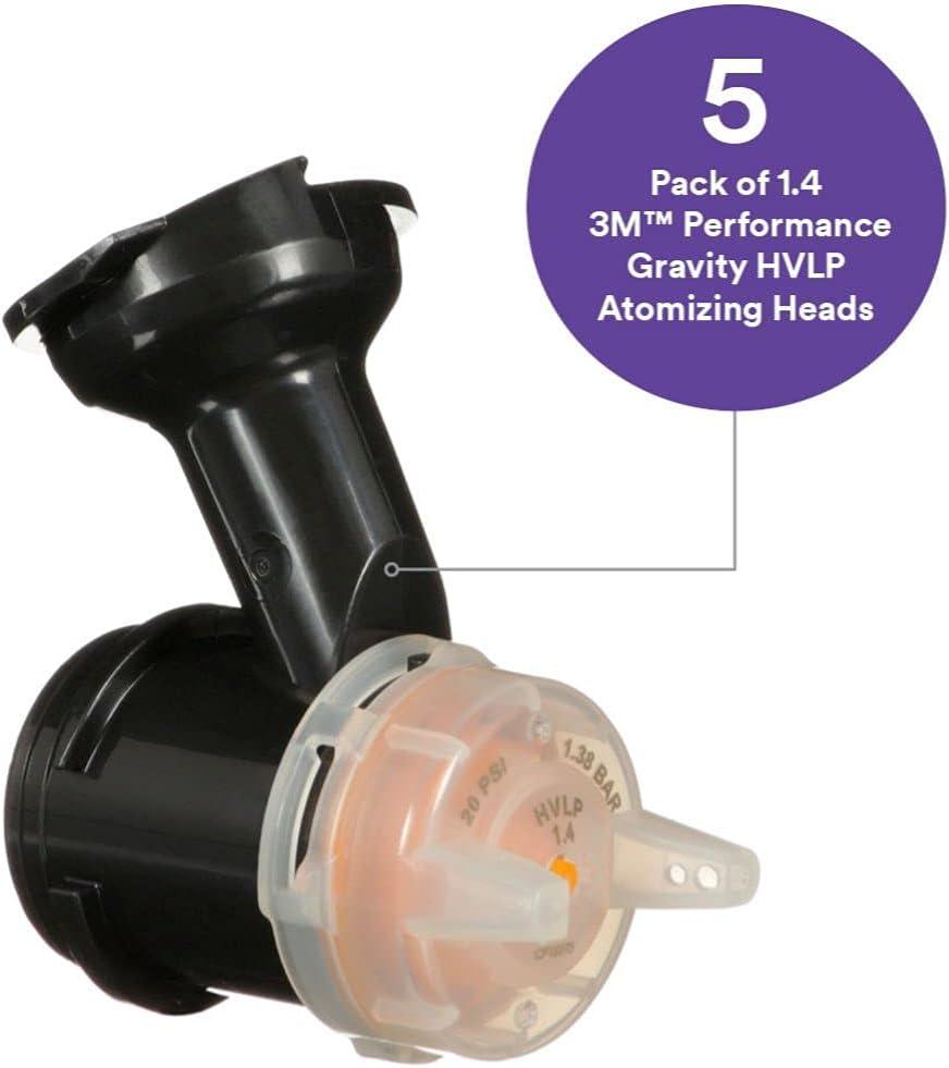 image3M Performance Gravity HVLP Atomizing Head Refill Kit 26714 Size 14 Orange for use Performance Spray Gun PPS 20 Paint Cups 5 PackFeed Type Gravity