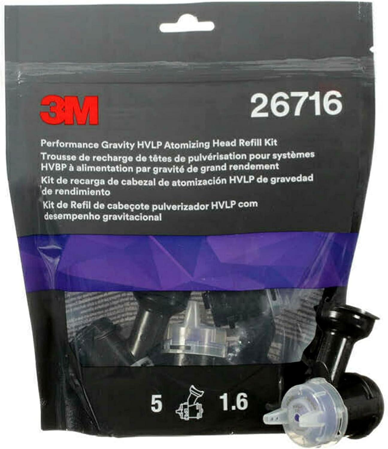 image3M Performance Gravity HVLP Atomizing Head Refill Kit 26714 Size 14 Orange for use Performance Spray Gun PPS 20 Paint Cups 5 PackFeed Type Gravity