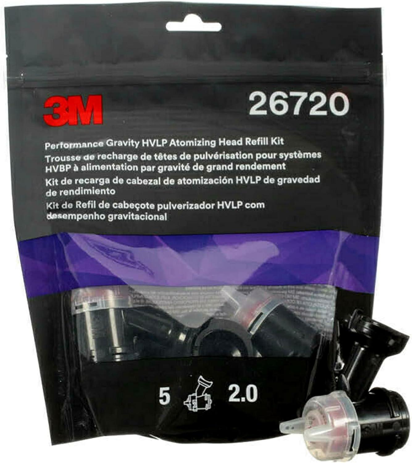 image3M Performance Gravity HVLP Atomizing Head Refill Kit 26714 Size 14 Orange for use Performance Spray Gun PPS 20 Paint Cups 5 PackFeed Type Gravity