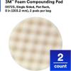 image3M Foam Compounding Pad 05723 Single Sided Flat Back Hook and Loop 8 in 2032 mm 2 PadsBagWhite