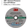 image3M General Purpose Cut Off Wheel 01988 3 in 116quot x 38quot Resin Bonded Wheel for Fast Cut Auto Body Sheet Metal Pack of 50 Wheels50 count Pack of 1