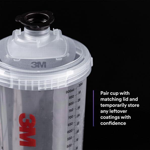 image3M PPS Series 20 Vented Spray Cup Lids 26265 for LargeStandard Size with 200 Micron Filters for Automotive Paint Cars Furniture House and MoreLargeStandard