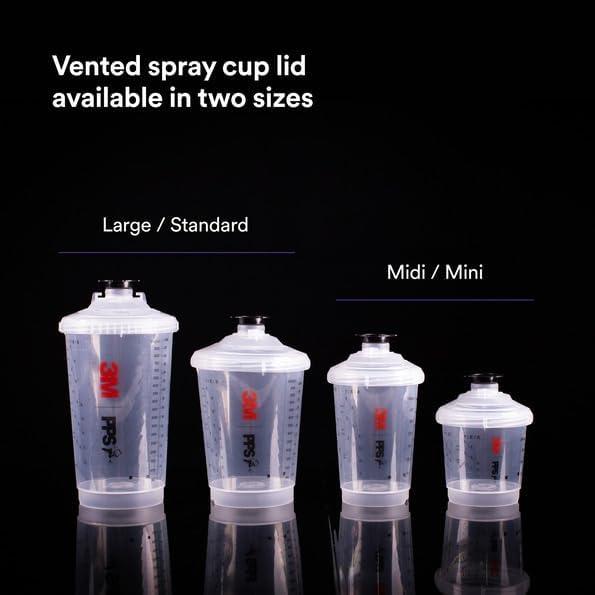 image3M PPS Series 20 Vented Spray Cup Lids 26265 for LargeStandard Size with 200 Micron Filters for Automotive Paint Cars Furniture House and MoreLargeStandard