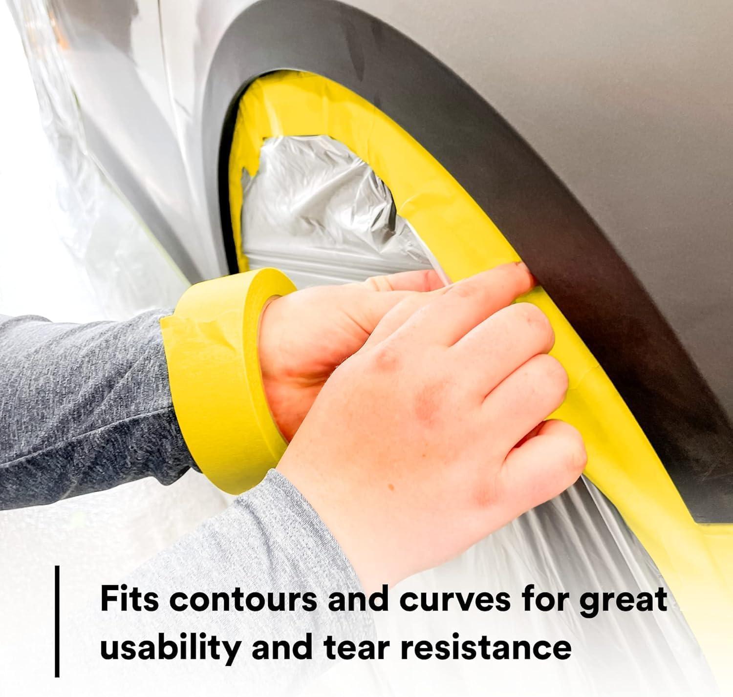 image3M Automotive Refinish Masking Tape 36 mm x 55 m Yellow 24 Pack  HighPerformance Tape for Precise Auto Painting and Detailing24
