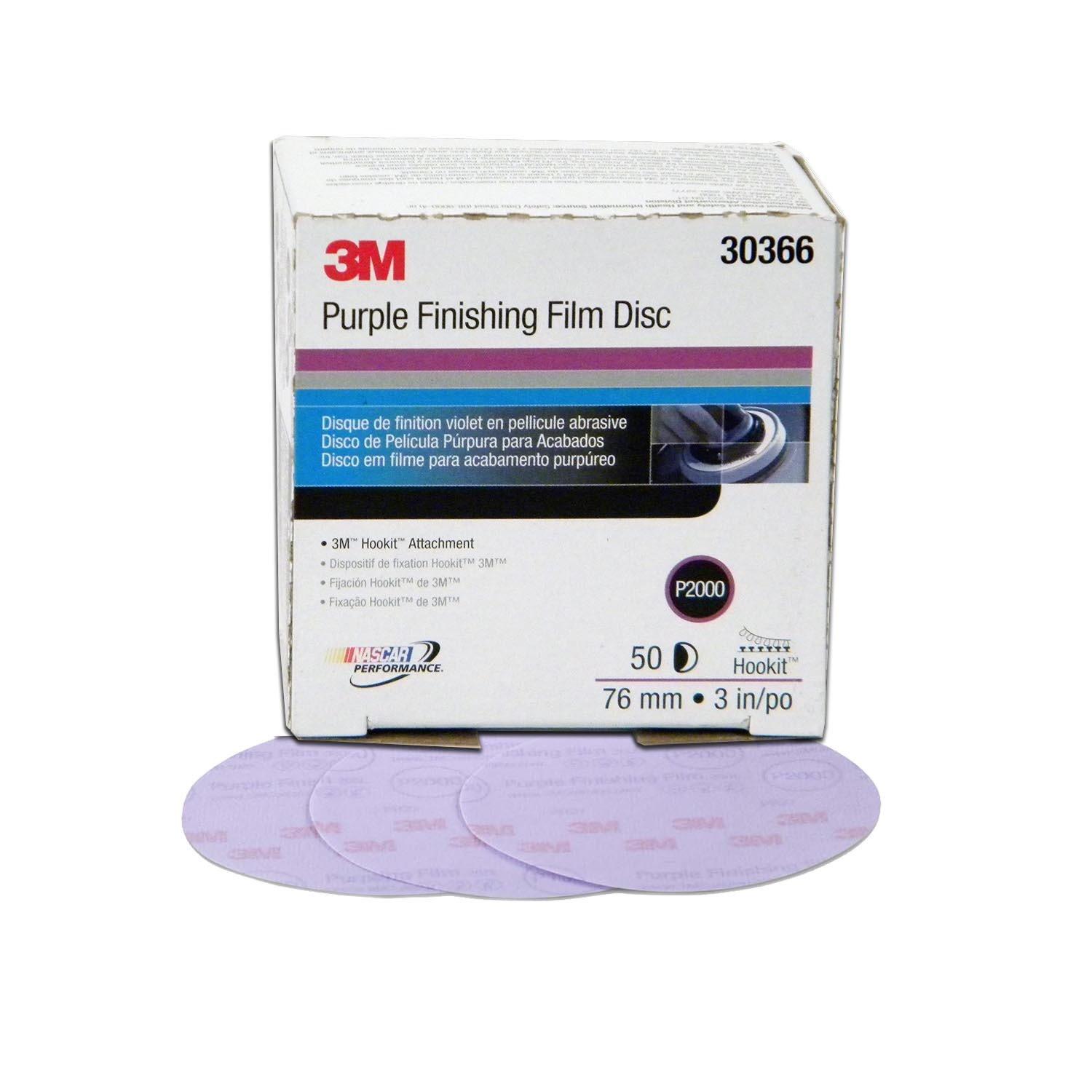 image3M 30371 Hookit Purple 3quot P600 Grit Finishing Film Disc3