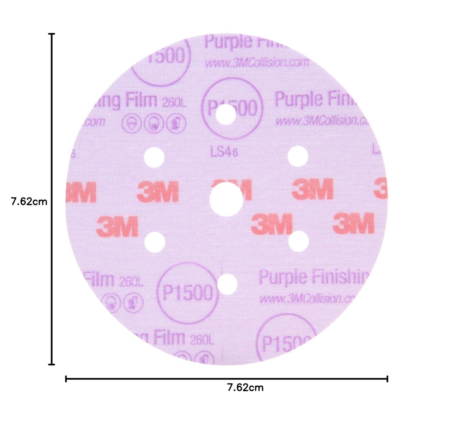 image3M 30371 Hookit Purple 3quot P600 Grit Finishing Film Disc3