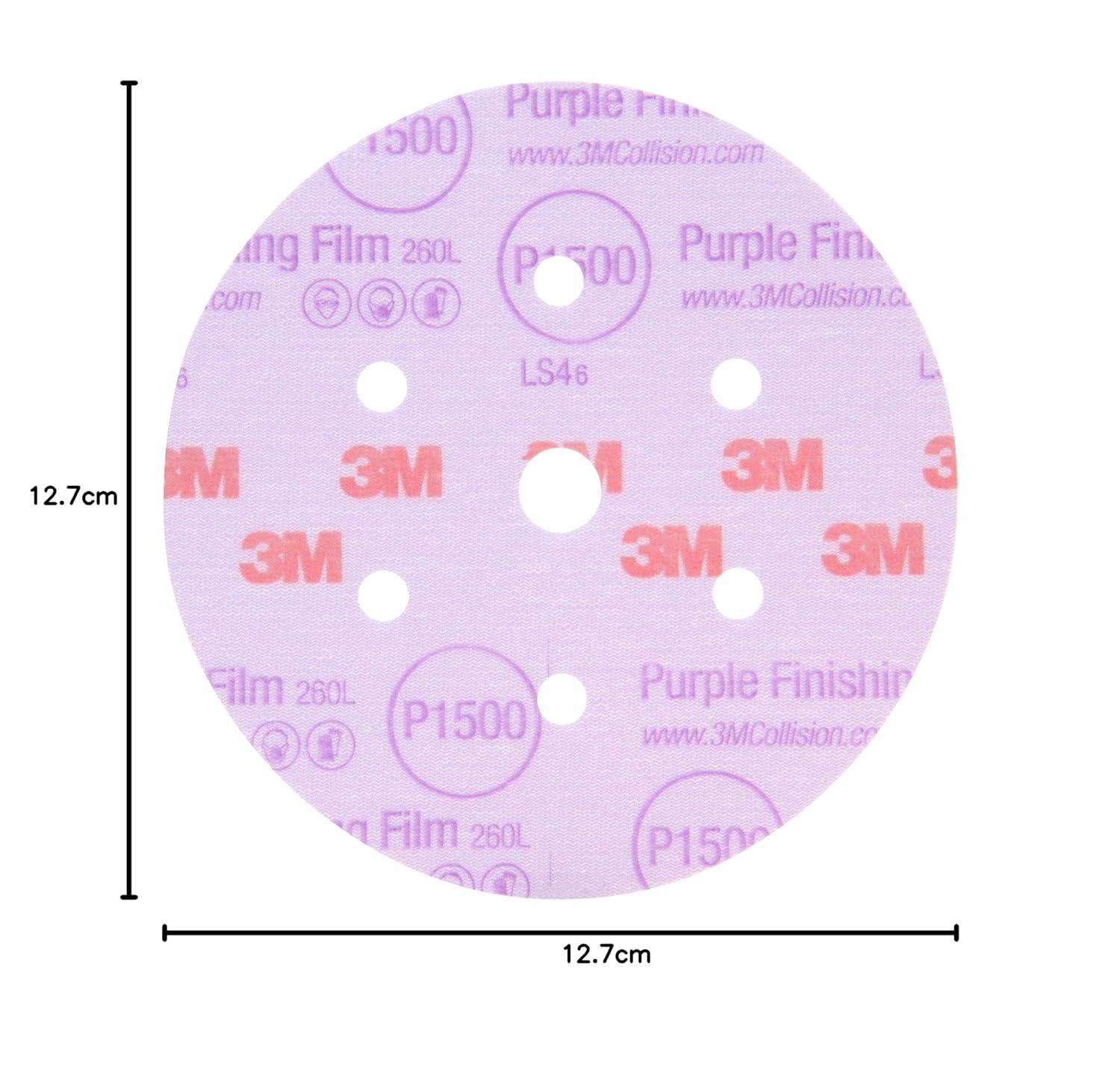 image3M 30371 Hookit Purple 3quot P600 Grit Finishing Film Disc5