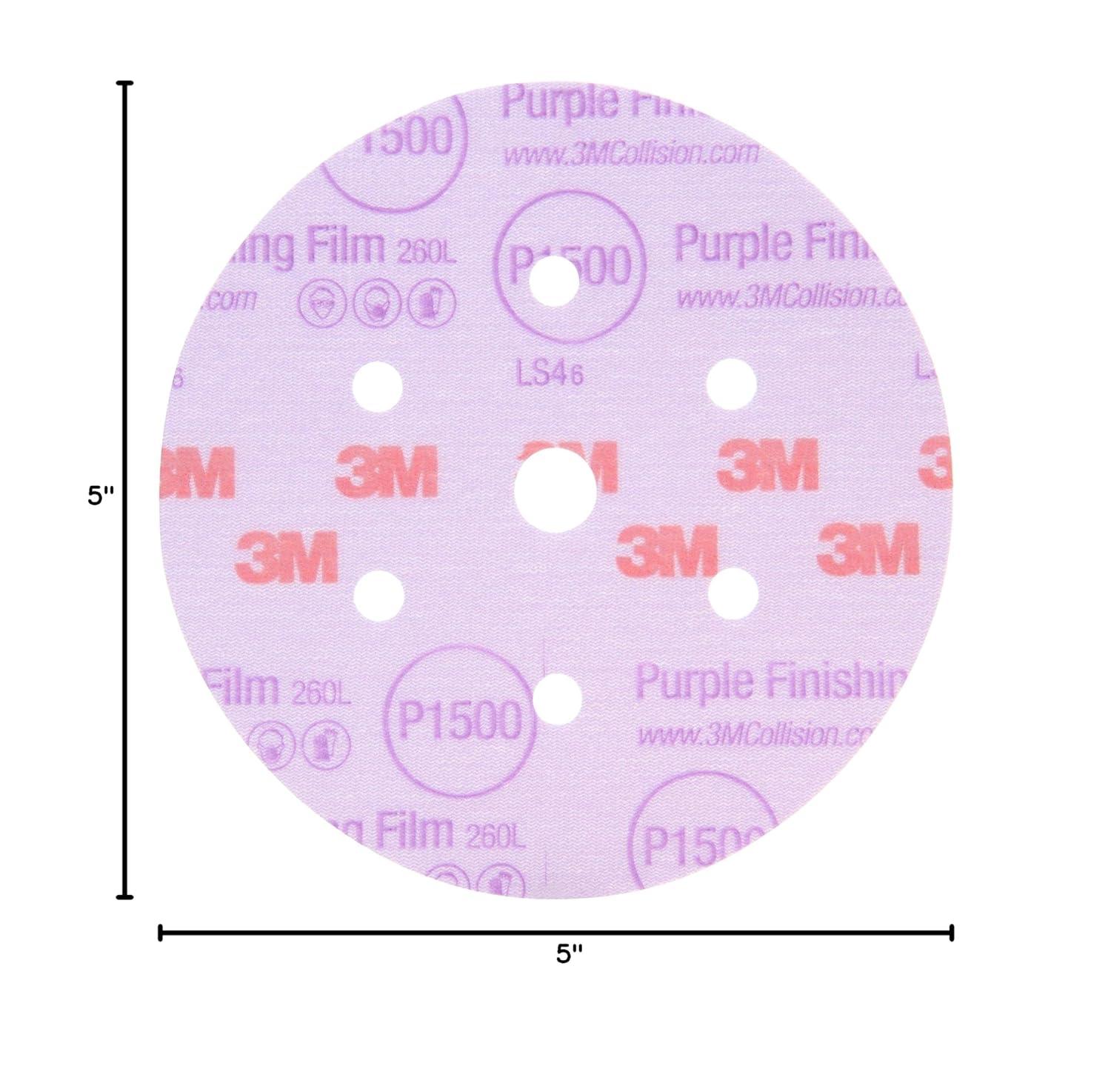 image3M 30371 Hookit Purple 3quot P600 Grit Finishing Film Disc5