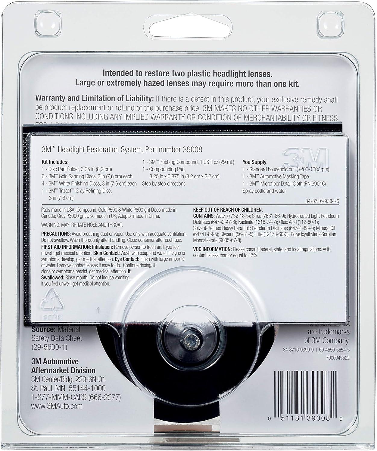 image3M 39008 Headlight Lens Restoration System  Case of 43M 39008  4 Pack