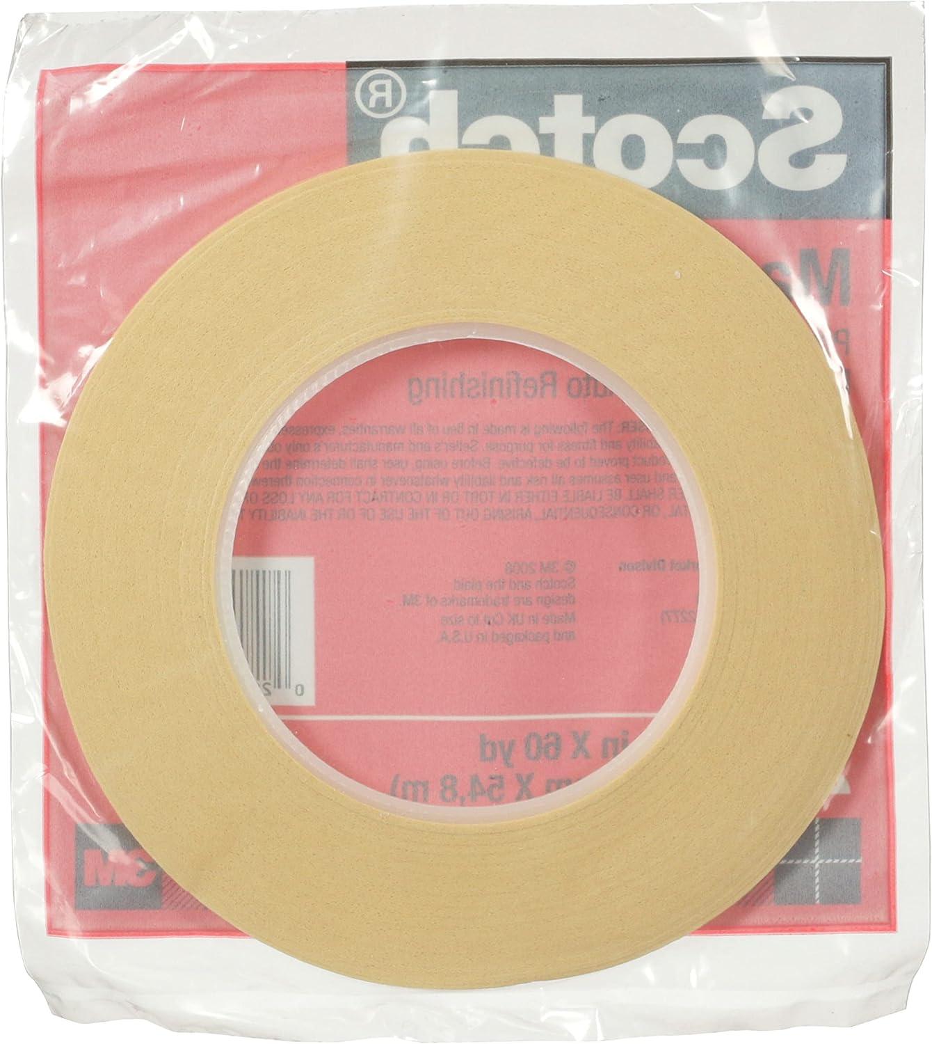 image3M Automotive Masking Tape 2308 06548 Crepe Backed Easy Adhesive Minimal Residue 48 mm x 55 m 24Case3 mm x 55 m