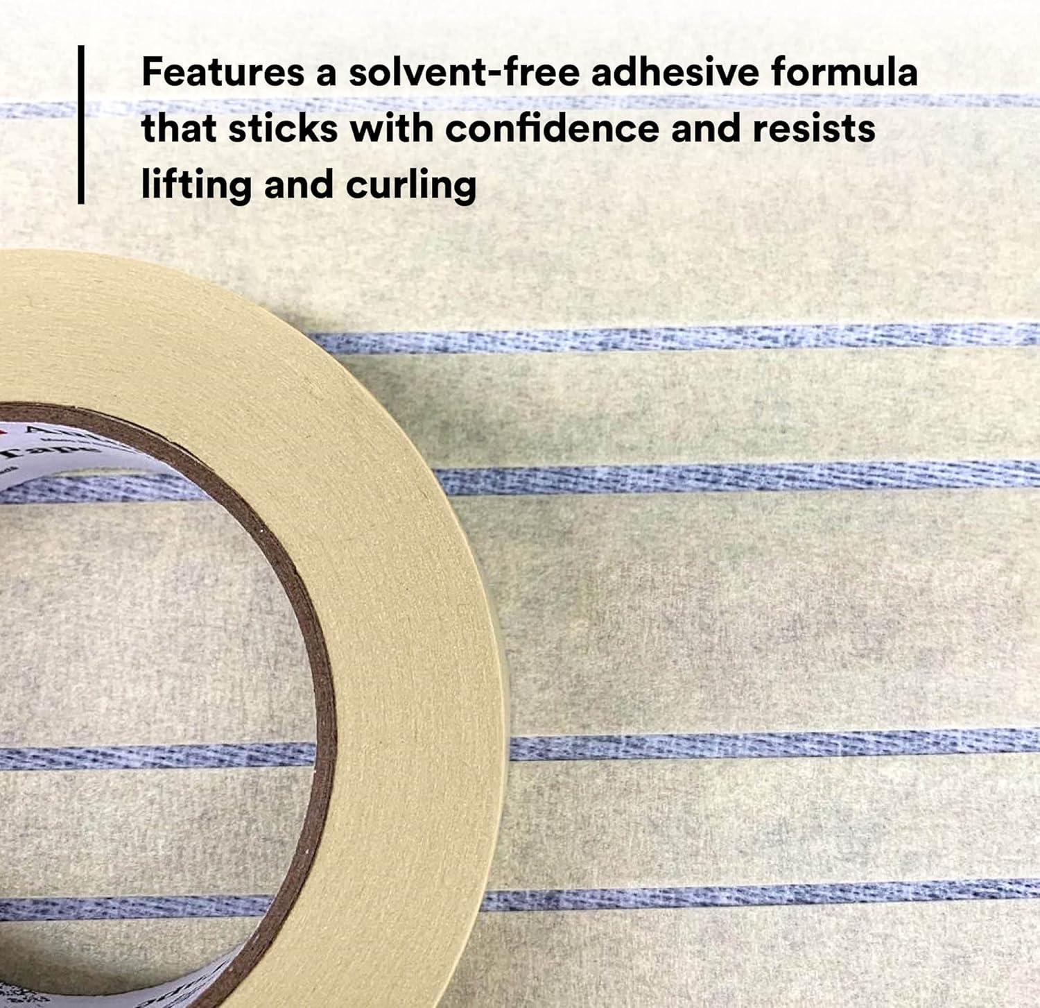 image3M Automotive Masking Tape 2308 06548 Crepe Backed Easy Adhesive Minimal Residue 48 mm x 55 m 24Case48 mm x 55 m