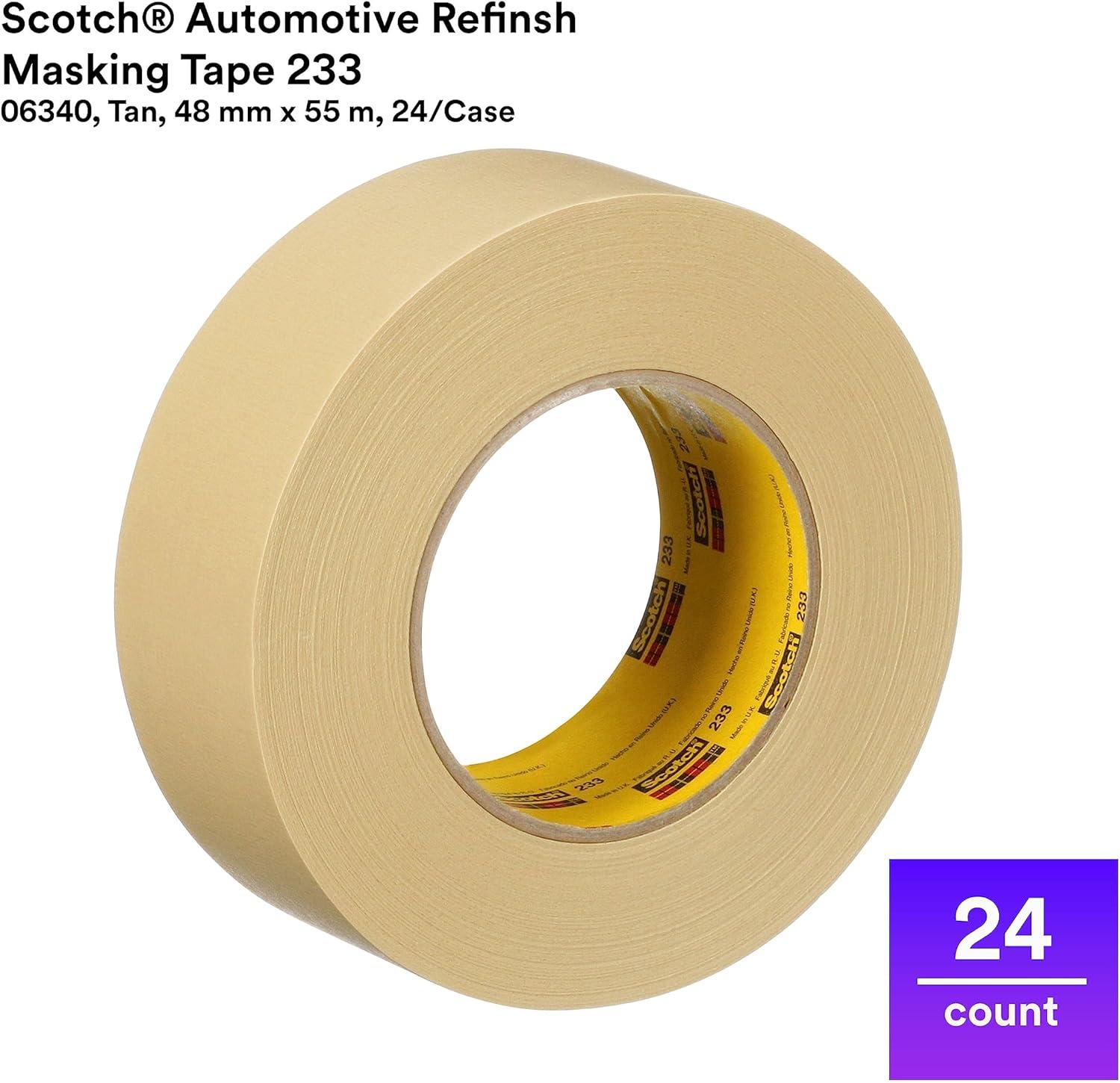 image3M Automotive Masking Tape 2308 06548 Crepe Backed Easy Adhesive Minimal Residue 48 mm x 55 m 24Case48 mm x 55 m