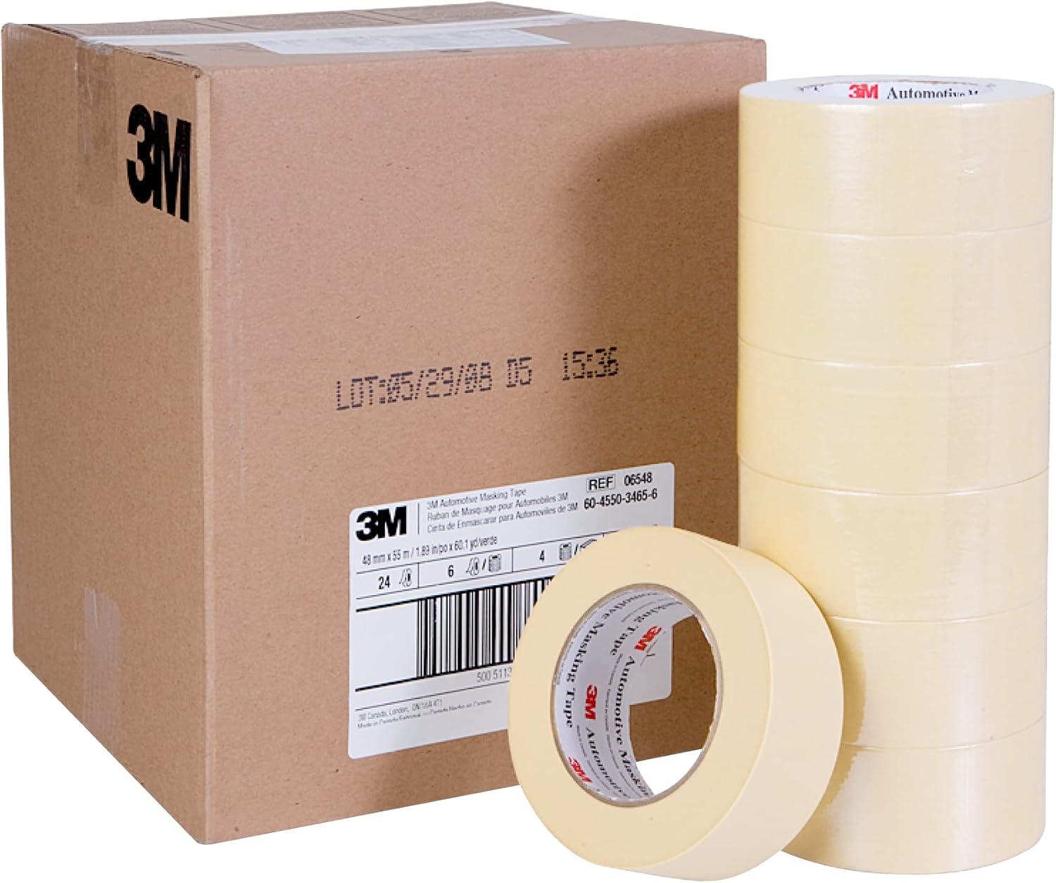 image3M Automotive Masking Tape 2308 06548 Crepe Backed Easy Adhesive Minimal Residue 48 mm x 55 m 24Case48 mm x 55 m