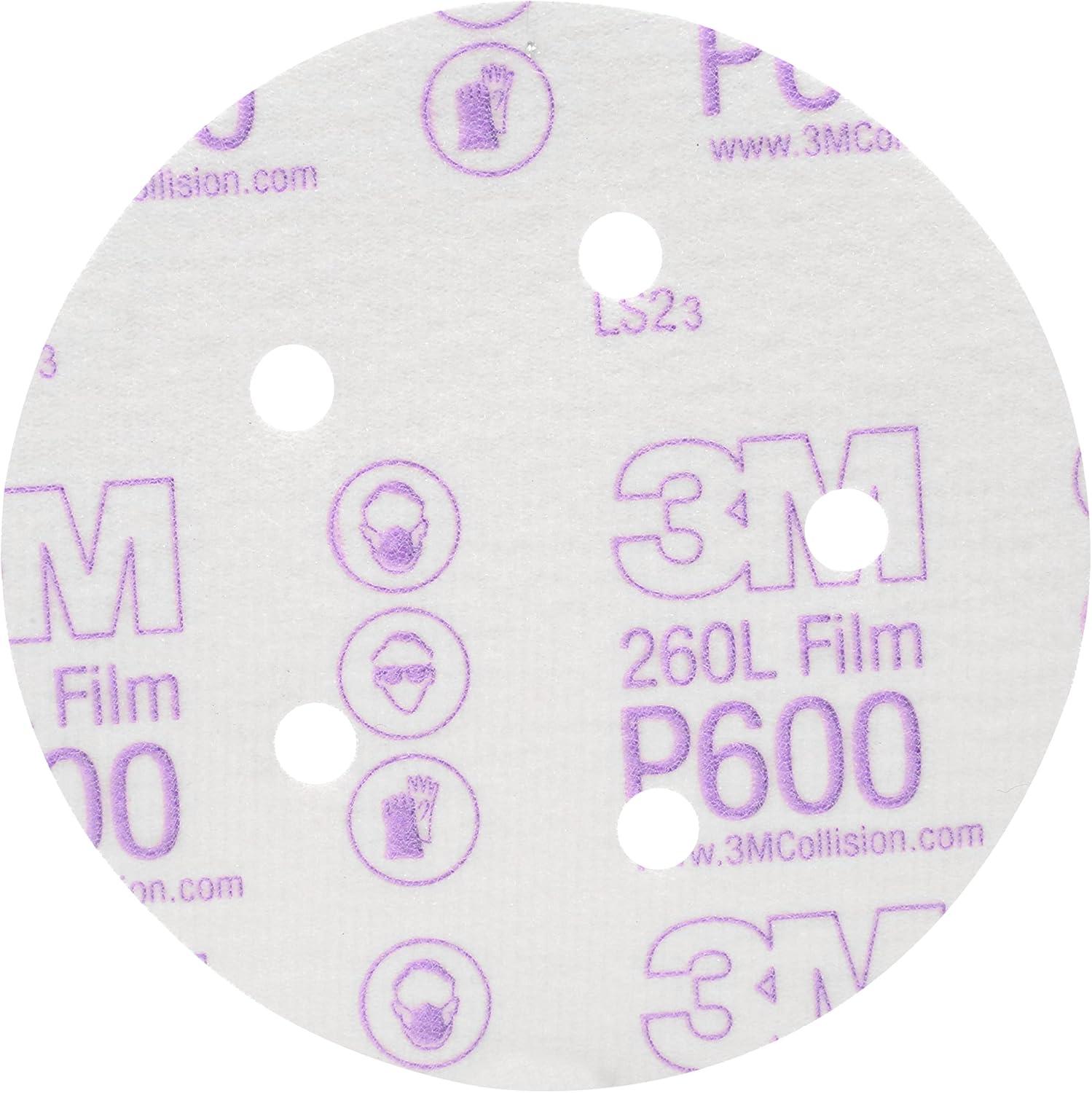 image3M Hookit Finishing Film Abrasive Disc 00971 6 in 600 Grade 100 Pack Clear Coat Sanding Paint Finishing Defect Removal Tear Resistant5