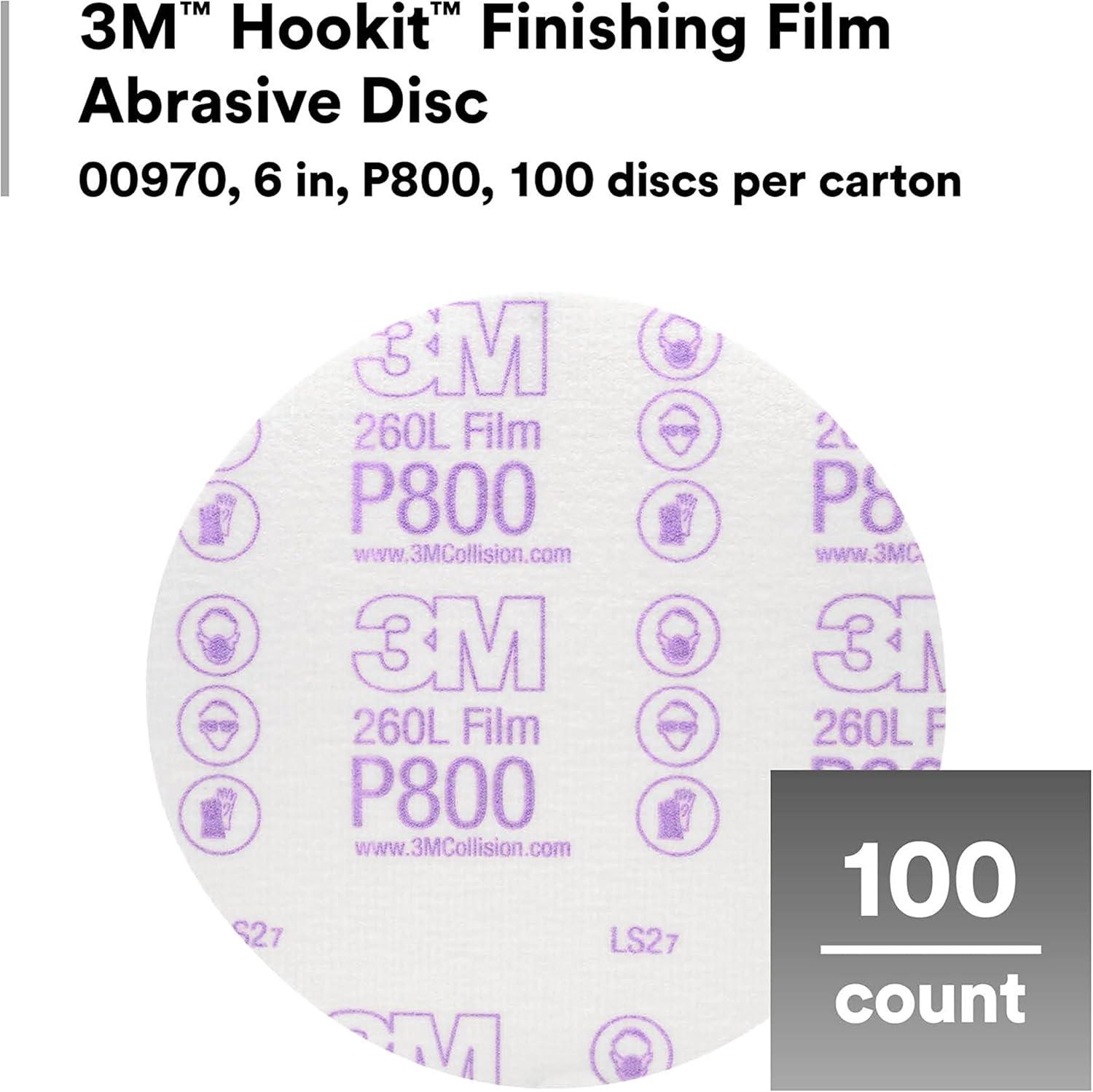 image3M Hookit Finishing Film Abrasive Disc 00971 6 in 600 Grade 100 Pack Clear Coat Sanding Paint Finishing Defect Removal Tear Resistant6