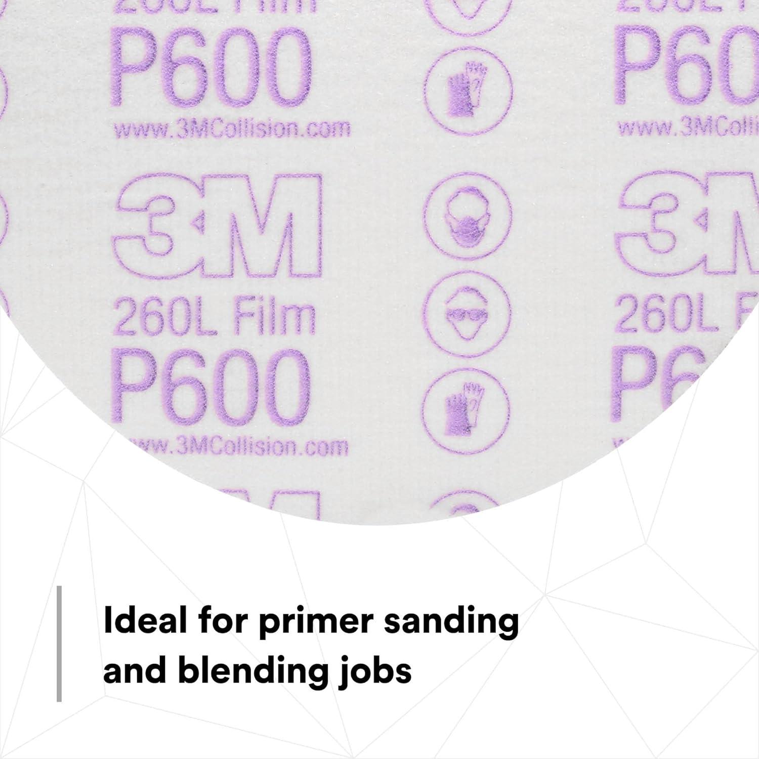 image3M Hookit Finishing Film Abrasive Disc 00971 6 in 600 Grade 100 Pack Clear Coat Sanding Paint Finishing Defect Removal Tear Resistant6