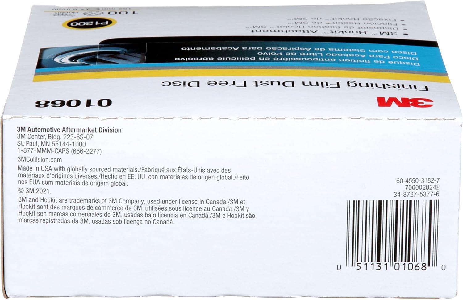 image3M Hookit Finishing Film Abrasive Disc 00971 6 in 600 Grade 100 Pack Clear Coat Sanding Paint Finishing Defect Removal Tear Resistant6