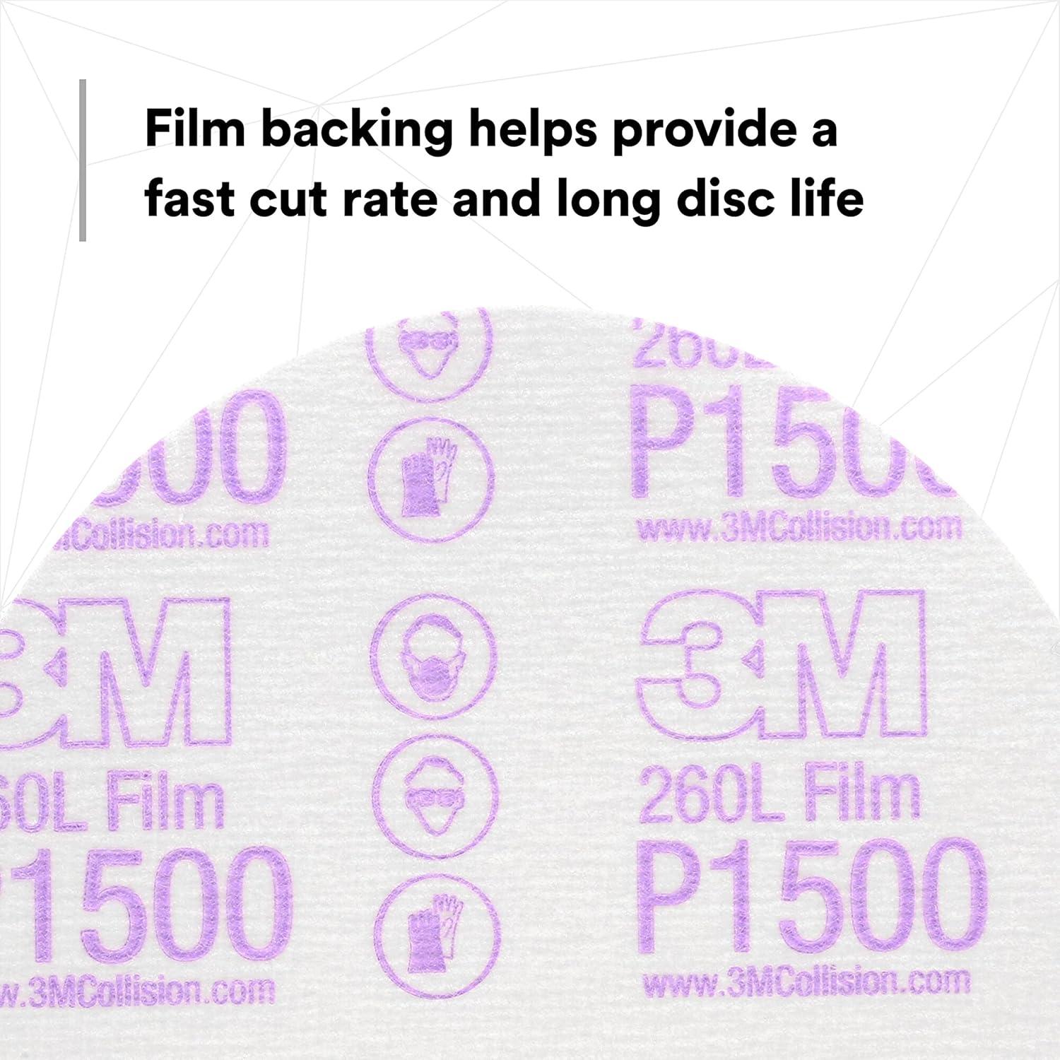 image3M Hookit Finishing Film Abrasive Disc 00971 6 in 600 Grade 100 Pack Clear Coat Sanding Paint Finishing Defect Removal Tear Resistant6