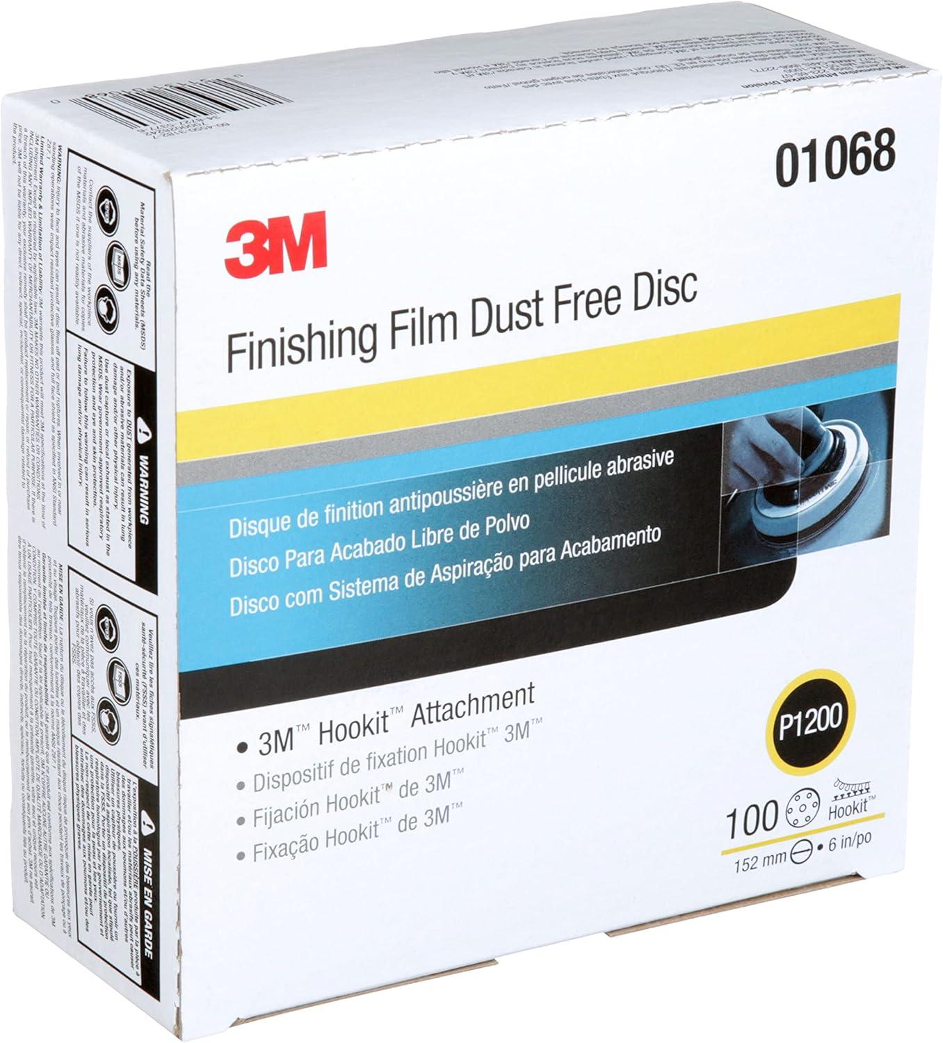 image3M Hookit Finishing Film Abrasive Disc 00971 6 in 600 Grade 100 Pack Clear Coat Sanding Paint Finishing Defect Removal Tear Resistant6