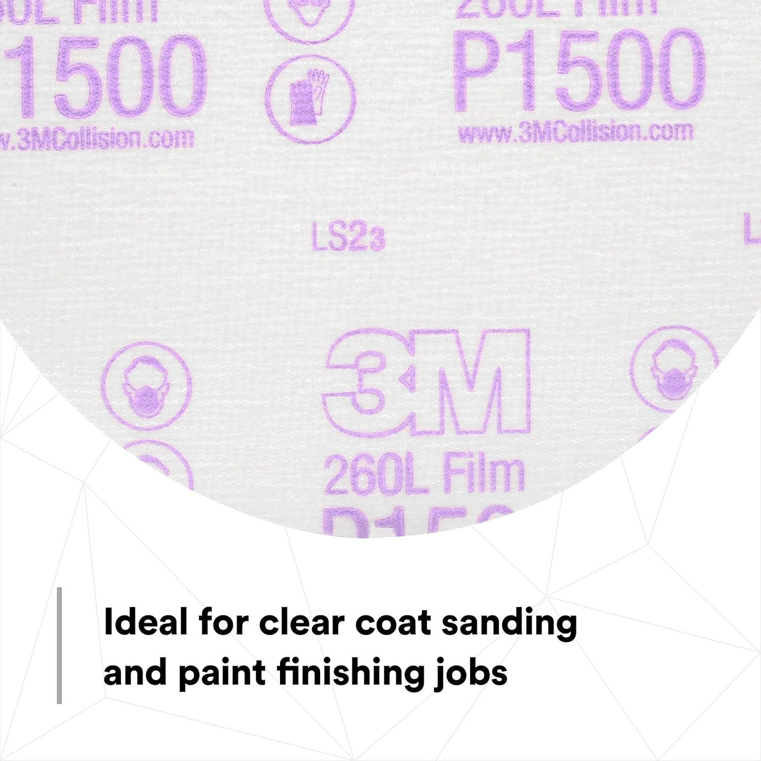 image3M Hookit Finishing Film Abrasive Disc 00971 6 in 600 Grade 100 Pack Clear Coat Sanding Paint Finishing Defect Removal Tear Resistant6