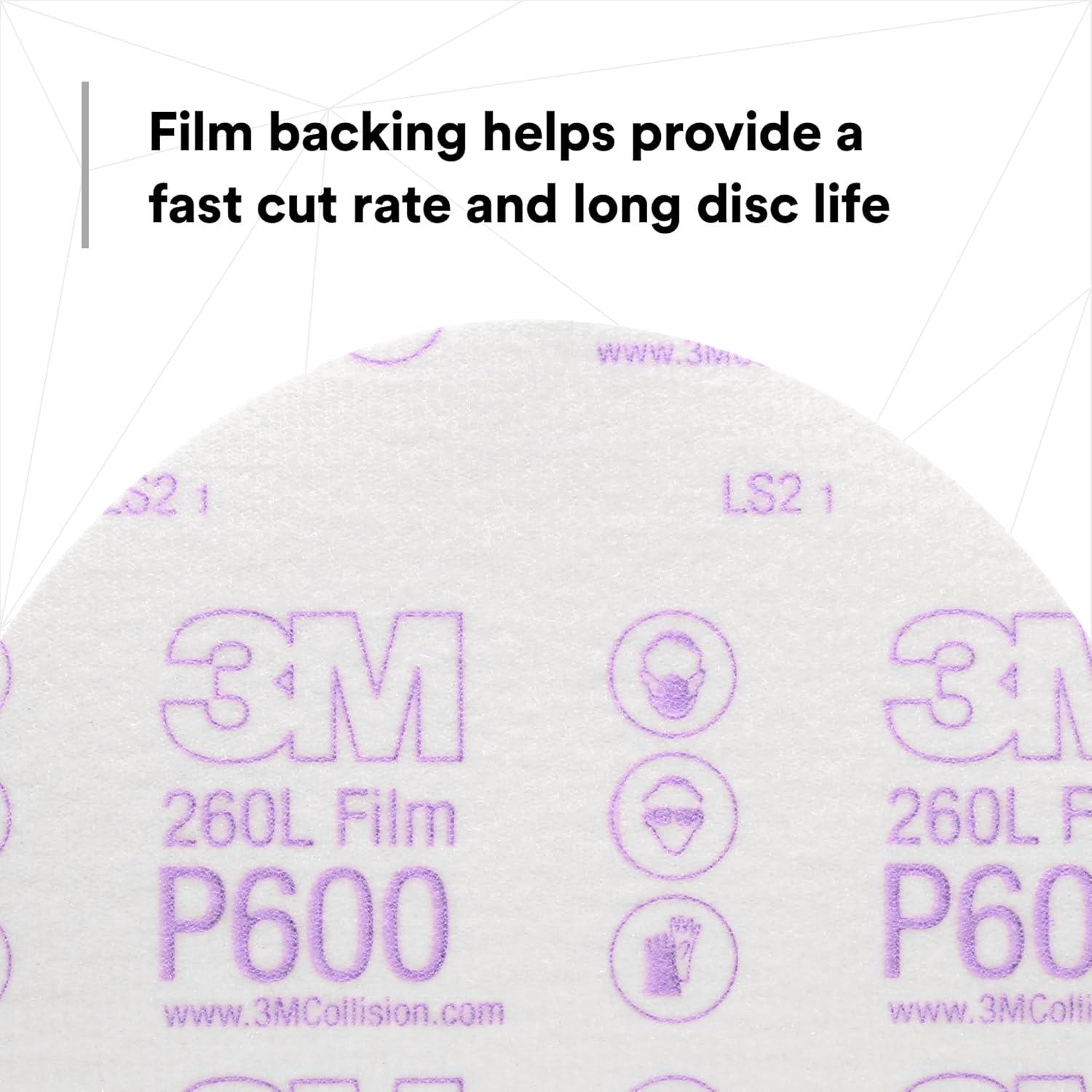 image3M Hookit Finishing Film Abrasive Disc 00971 6 in 600 Grade 100 Pack Clear Coat Sanding Paint Finishing Defect Removal Tear Resistant6