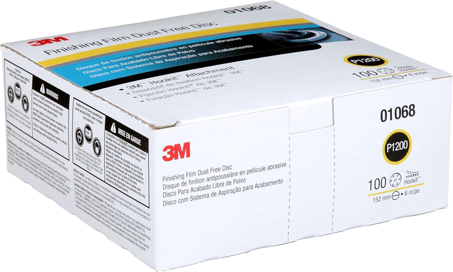 image3M Hookit Finishing Film Abrasive Disc 00971 6 in 600 Grade 100 Pack Clear Coat Sanding Paint Finishing Defect Removal Tear Resistant6