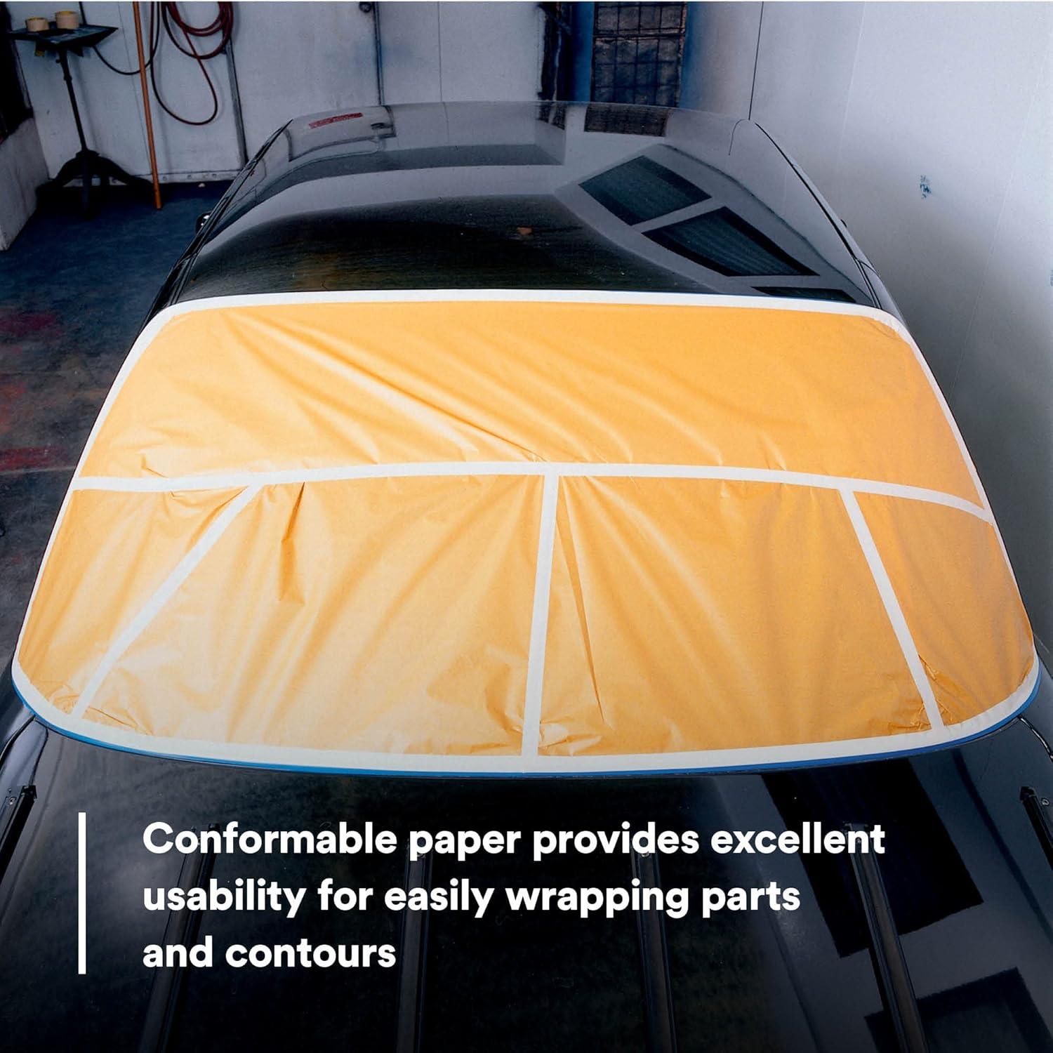 image3M Scotchblok Masking Paper 06732 Gold Color Polycoated Backing Bleed Through Resistant 12 in x 180 ft12 in x 180 ft