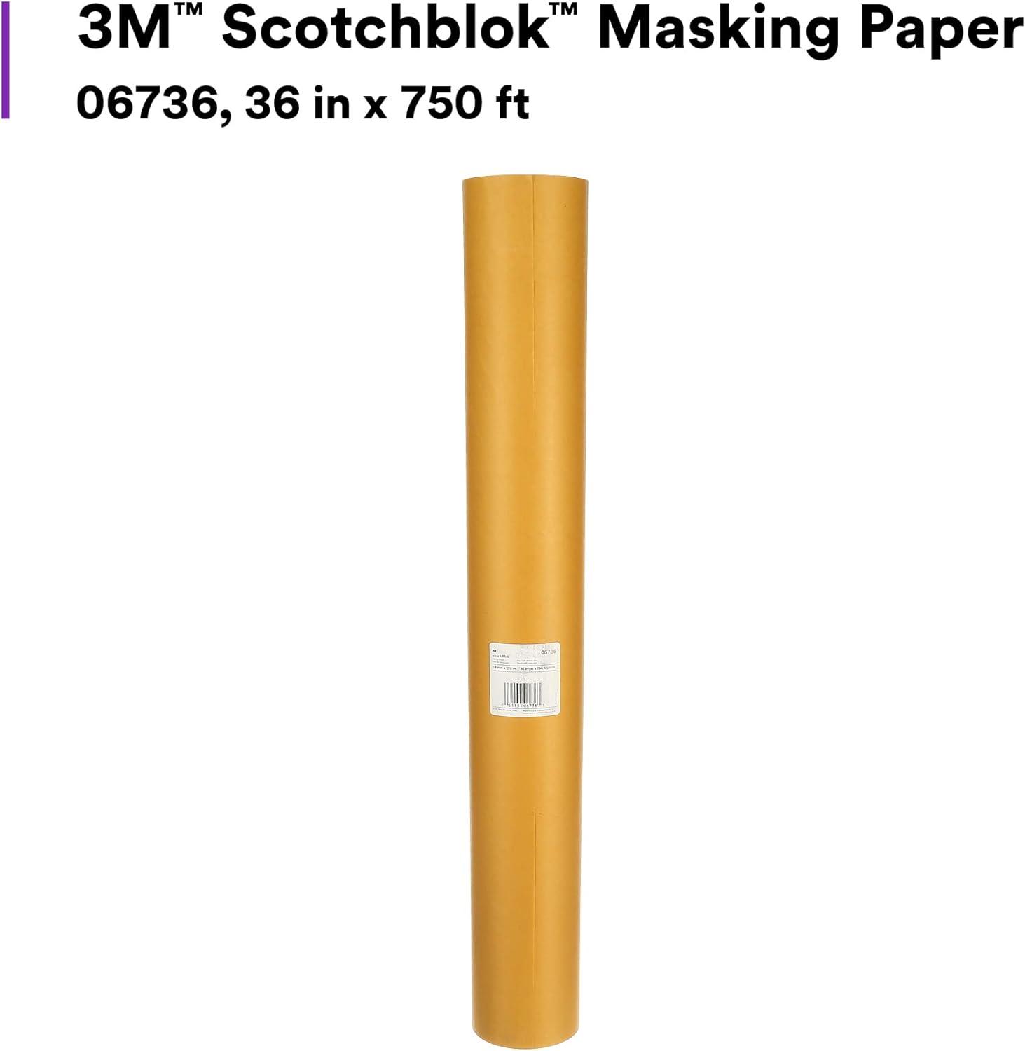 image3M Scotchblok Masking Paper 06732 Gold Color Polycoated Backing Bleed Through Resistant 12 in x 180 ft36 in x 750 ft