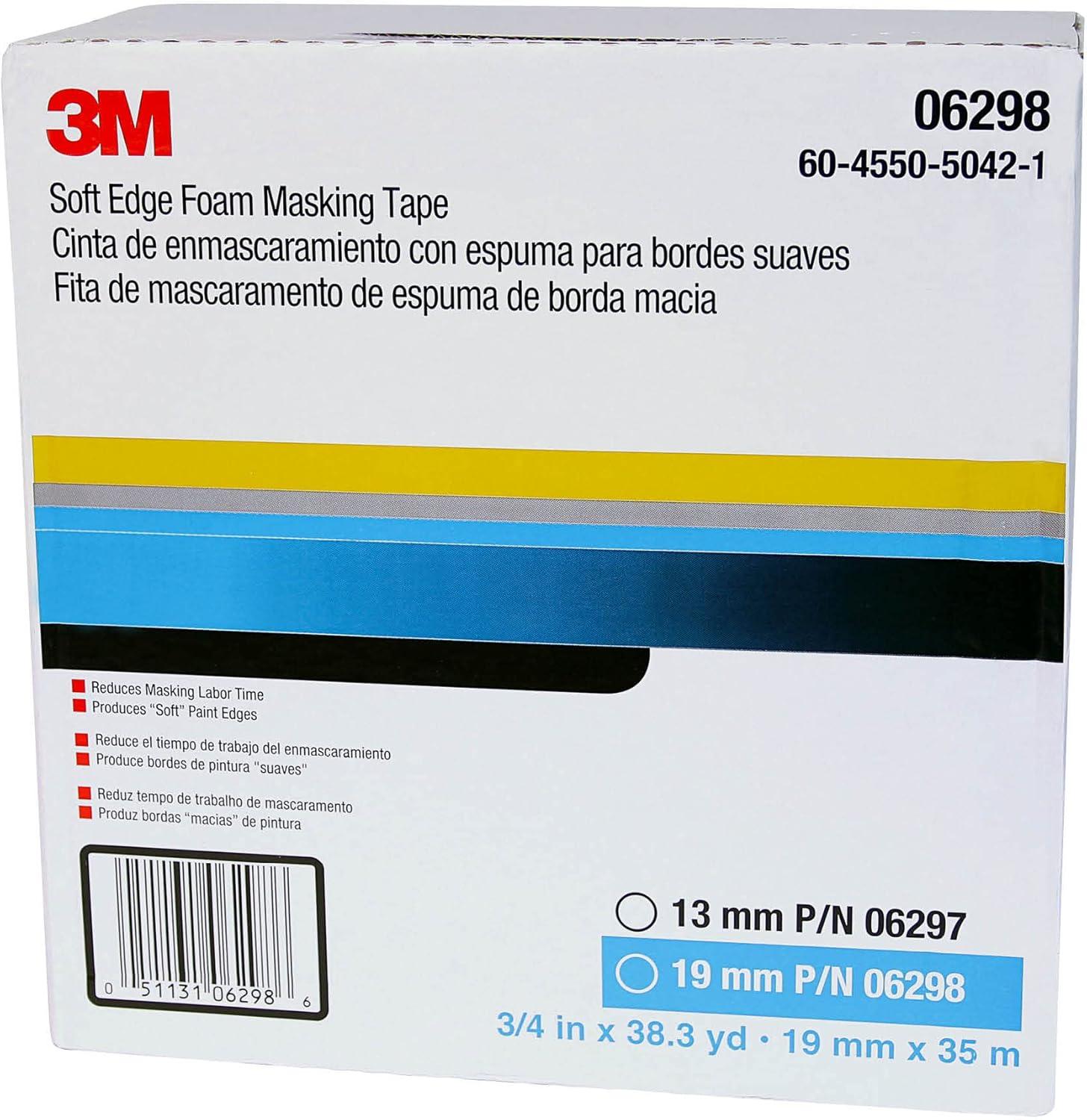 image3M Soft Edge Foam Masking Tape 06298 Professional Grade Quick and Effective Seal Flexible Adjustable 21 mm x 49 m