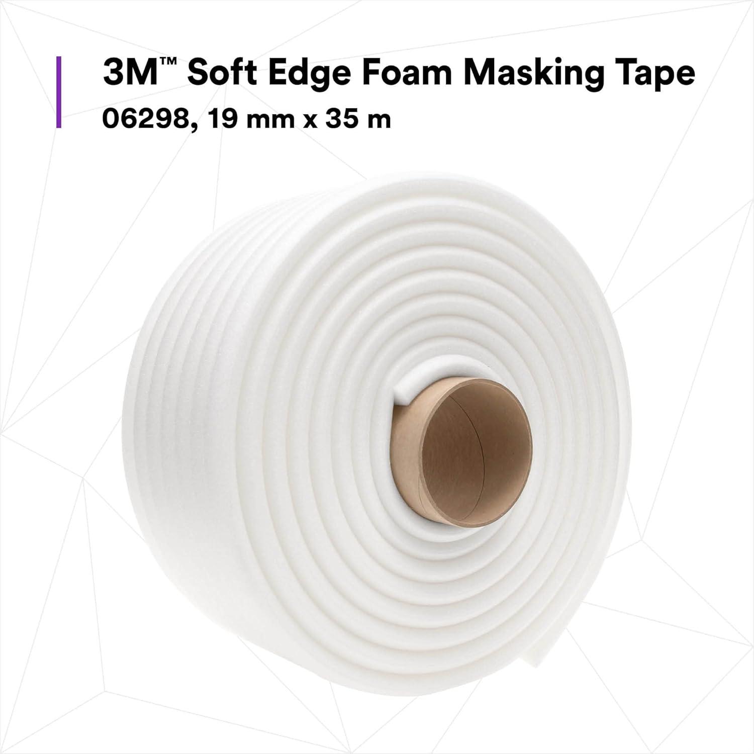 image3M Soft Edge Foam Masking Tape 06298 Professional Grade Quick and Effective Seal Flexible Adjustable 21 mm x 49 m