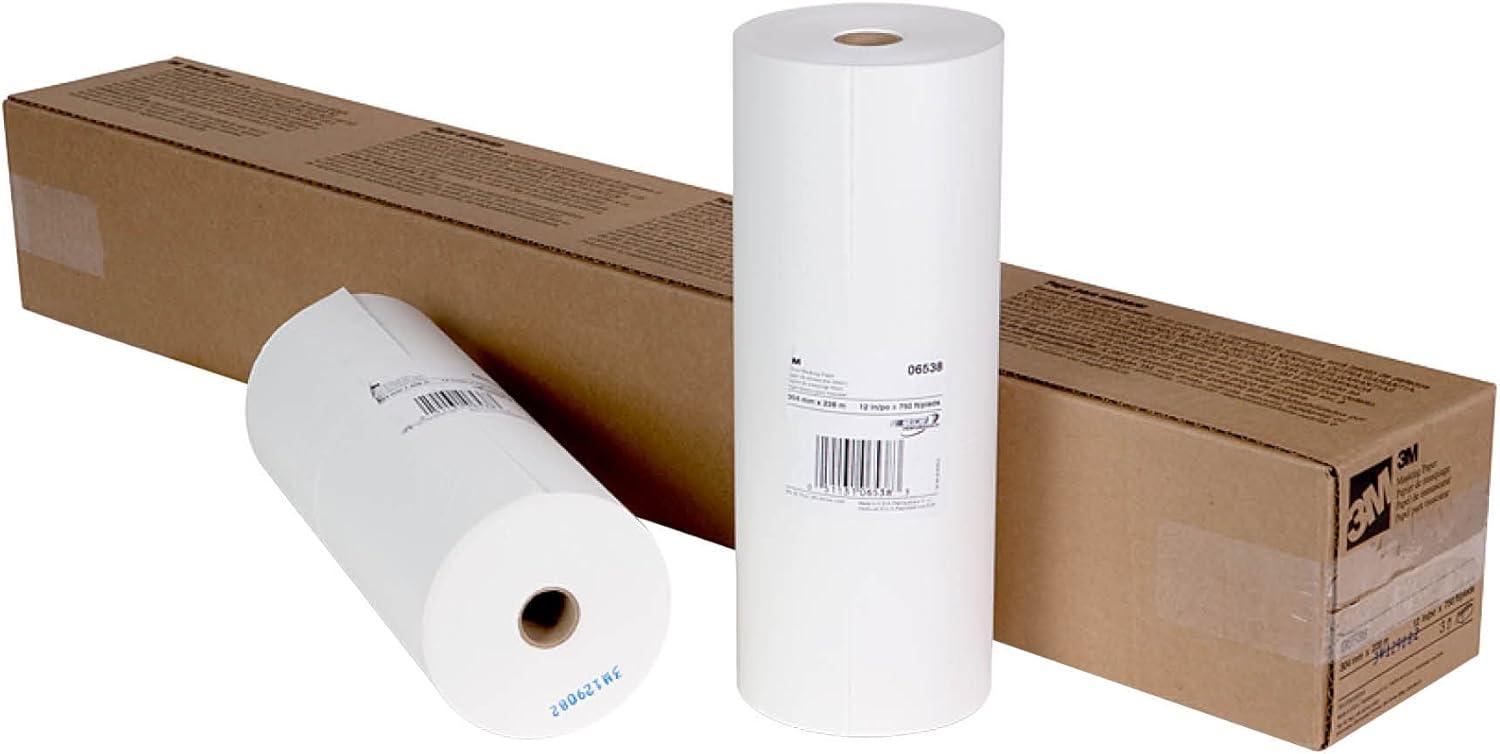 image3M White Masking Paper 06537 Heat Resistant Flexible Lint Free 6 in x 750 ft12 in x 750 ft