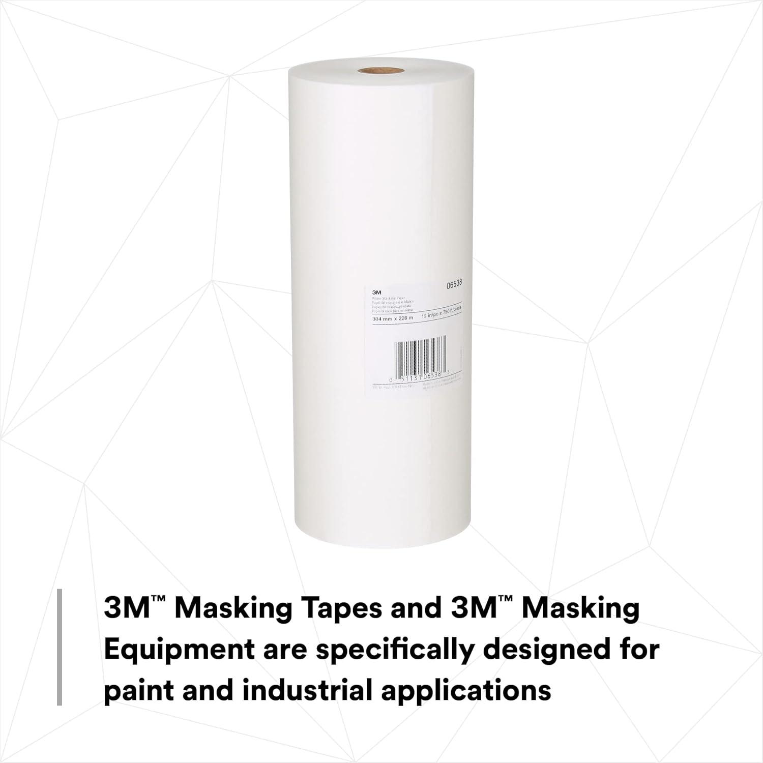 image3M White Masking Paper 06537 Heat Resistant Flexible Lint Free 6 in x 750 ft12 in x 750 ft