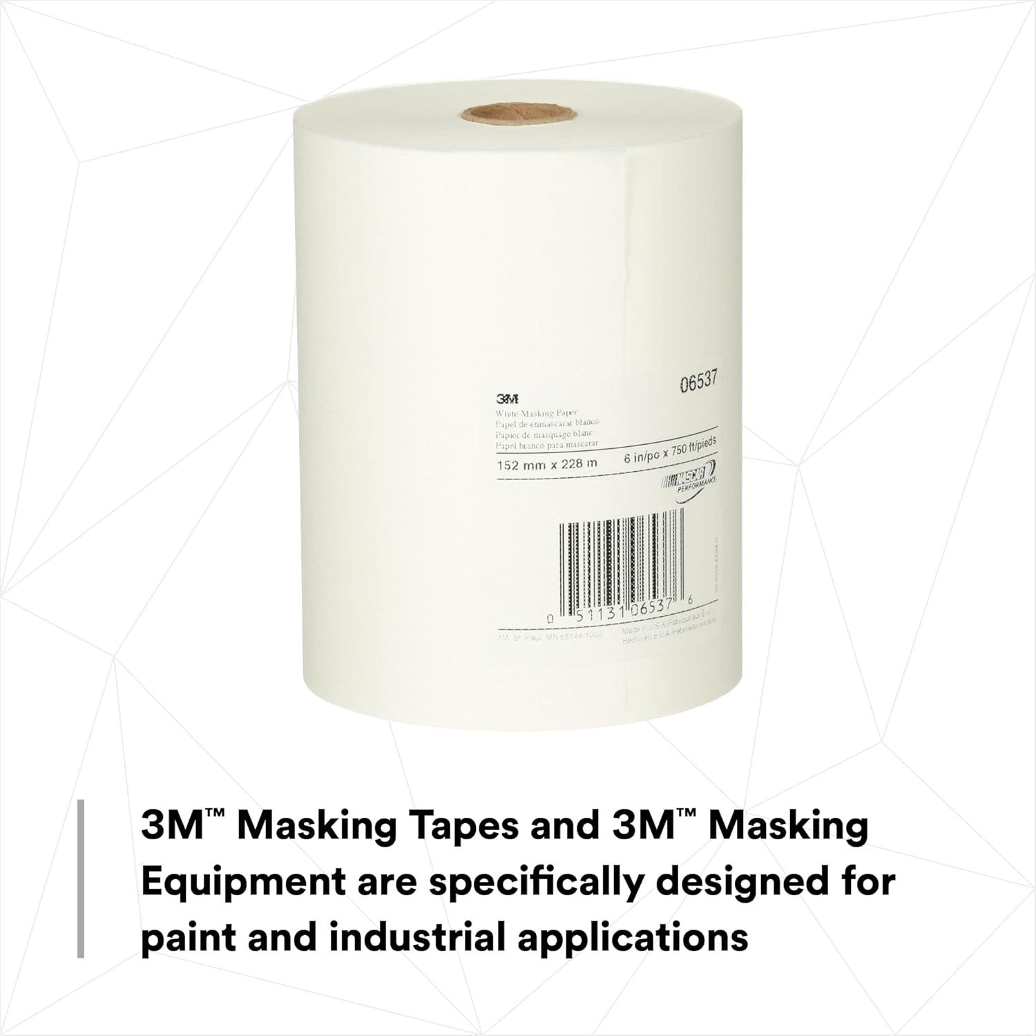 image3M White Masking Paper 06537 Heat Resistant Flexible Lint Free 6 in x 750 ft6 in x 750 ft