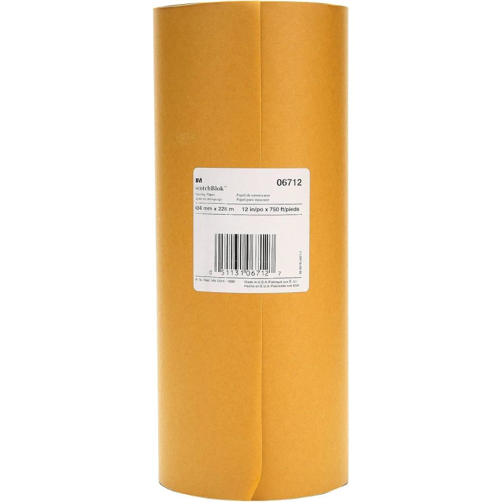 image3M Scotchblok Masking Paper 06732 Gold Color Polycoated Backing Bleed Through Resistant 12 in x 180 ft12 in x 750 ft