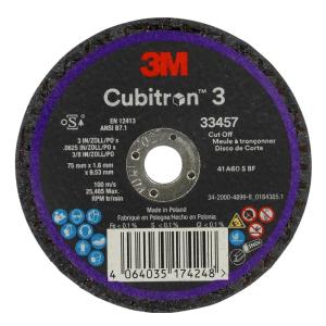 image:image3M Cubitron 3 CutOff Wheel 33457 75 mm x 16 mm x 953 mm 3 in x 00625 in x 38 in Long Lasting Performance High Cut Rate for Automotive Cutting and Splicing Collision Repair 5 Wheels