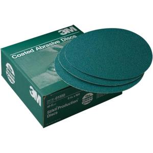 image:image3M Green Corps Stikit Sanding Discs 01550 No Hole 8 in 40 Grade Production Discs for Coating Removal Metal Surfaces Auto Sanding Factory Pack of 501