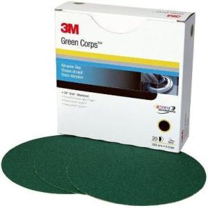 image:image3M Green Corps Stikit Sanding Discs 01550 No Hole 8 in 40 Grade Production Discs for Coating Removal Metal Surfaces Auto Sanding Factory Pack of 505