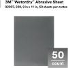image:image3M Wetordry Abrasive Sheet 02007 220 Flexible Durable Surface Finishing Waterproof 9 in x 11 in 50 Sheets Black
