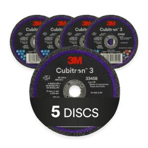 image:image3M Cubitron 3 CutOff Wheel 33458 75 mm x 1 mm x 953 mm 3 in x 004 in x 38 in Long Lasting Performance High Cut Rate for Automotive Cutting and Splicing Collision Repair 5 Wheels