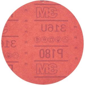 image:image3M Hookit Red Abrasive Sanding Discs 01222 No Hole 6 in 180 Grade Pack of 50 Discs for Auto Primer ECoat SandingDiameter 6